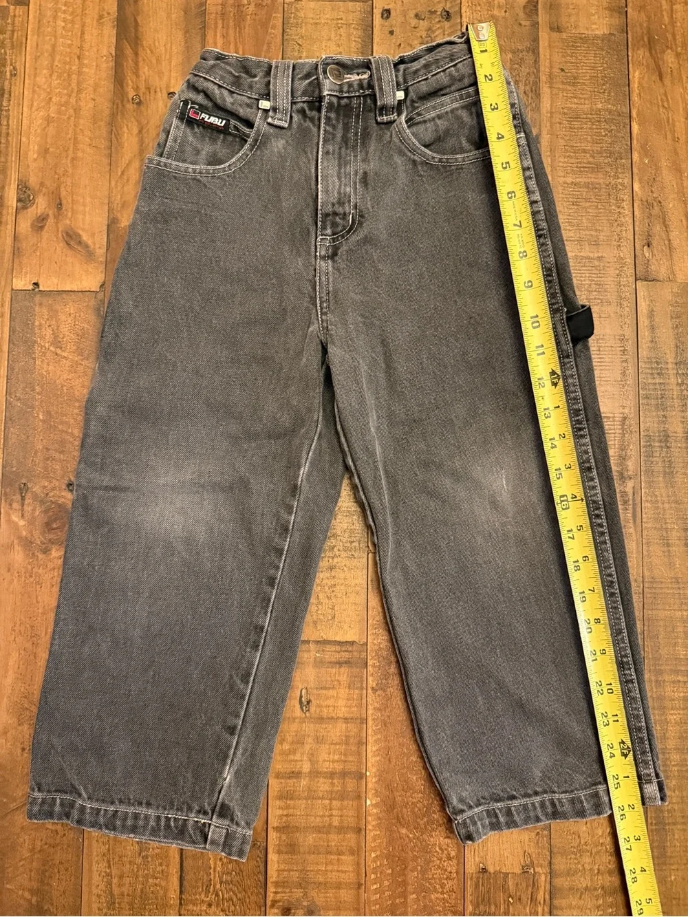 FUBU The Collection Kids Gray Carpenter Jeans Size 6 Baggy Y2K Skater Denim